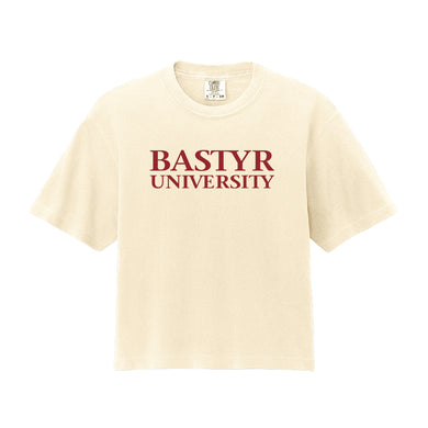 Bastyr Heavyweight Boxy Cropped T-Shirt - Ecru
