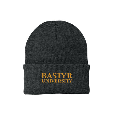Bastyr Knit Cap Beanie  - Charcoal w/ Turmeric Logo