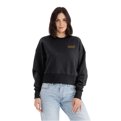 Bastyr Embroidered Cropped Crewneck Sweatshirt - Turmeric Embroidery