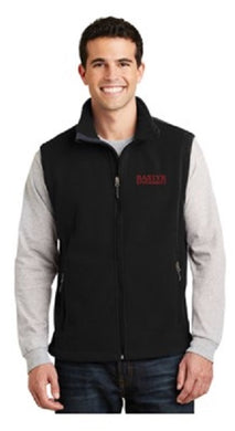 Bastyr Black Fleece Vest with Cranberry Logo - Men's