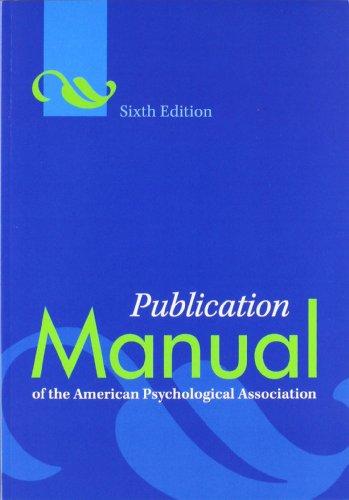 Publication Manual of the APA, 6th edition